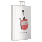 レトロパーソナライズされたスキーリフトのスキー雪の山 フラスク (右)