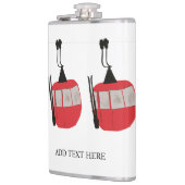 レトロパーソナライズされたスキーリフトのスキー雪の山 フラスク (左)