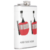 レトロパーソナライズされたスキーリフトのスキー雪の山 フラスク (右)