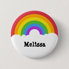 レトロパーソナライズされたスタイルラウンドレインボーアンドクラウド 缶バッジ