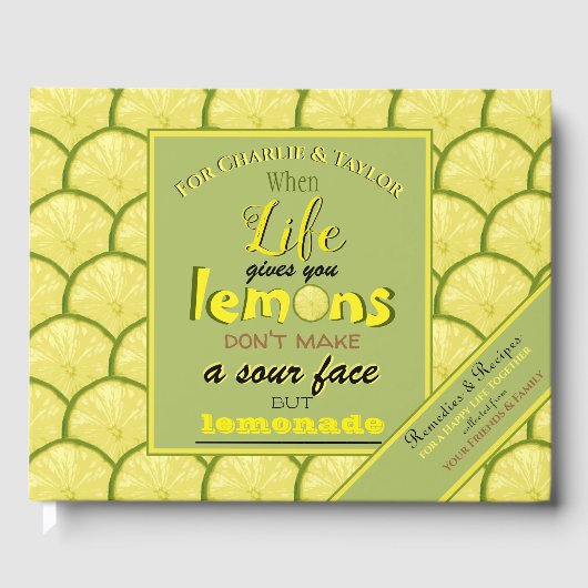 レトロパーソナライズされたタイポグラフィ結婚ギフトアドバイス ゲストブック (正面)