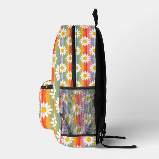レトロパーソナライズされたデイジーバックパック プリントバックパック (右)