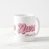 レトロパーソナライズされたナース コーヒーマグカップ (正面右)