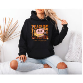 レトロパーソナライズされたハロウィーン先生 パーカ