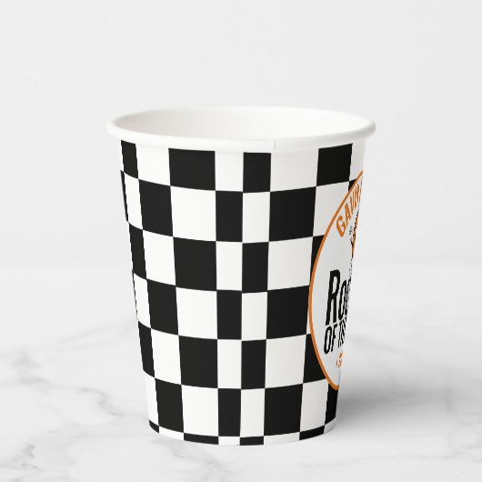 レトロパーソナライズされたバスケットボールバースデーパーティーかわいい 紙コップ (右)