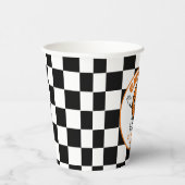 レトロパーソナライズされたバスケットボールバースデーパーティーかわいい 紙コップ (右)