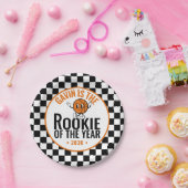 レトロパーソナライズされたバスケットボールバースデーパーティー紙 ペーパープレート (パーティー)