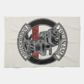 レトロパーソナライズされたバーバーショップ理容師チェアサロン キッチンタオル (横)