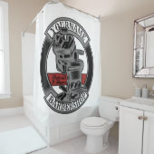 レトロパーソナライズされたバーバーショップ理容師チェアサロン シャワーカーテン (インサイチュ)