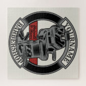 レトロパーソナライズされたバーバーショップ理容師チェアサロン ジグソーパズル (横)