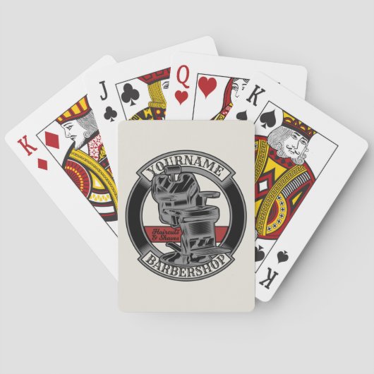 レトロパーソナライズされたバーバーショップ理容師チェアサロン トランプ (裏面)