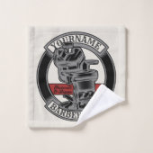 レトロパーソナライズされたバーバーショップ理容師チェアサロン バスタオルセット (ウォッシュタオル)