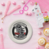 レトロパーソナライズされたバーバーショップ理容師チェアサロン ペーパープレート (パーティー)