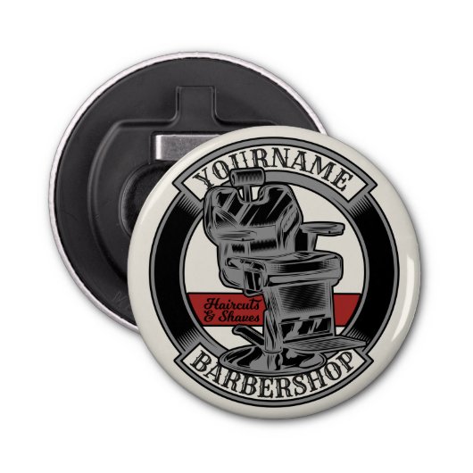 レトロパーソナライズされたバーバーショップ理容師チェアサロン 栓抜き (正面)