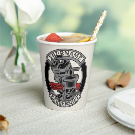 レトロパーソナライズされたバーバーショップ理容師チェアサロン 紙コップ