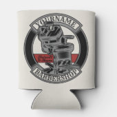 レトロパーソナライズされたバーバーショップ理容師チェアサロン 缶クーラー (裏面)