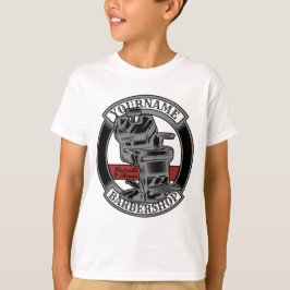 レトロパーソナライズされたバーバーショップ理容師チェアサロン Tシャツ