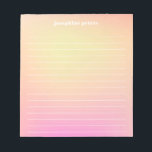 レトロパーソナライズされたパステルピーチピンクグラデーション ノートパッド<br><div class="desc">レトロパーソナライズされたパステルピーチピンクグラデーションメモ帳</div>
