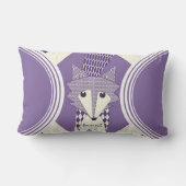レトロパーソナライズされたパープルとオリーブキツネ枕 ランバークッション (裏面)