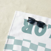 レトロパーソナライズされたビーチタオル名カスタムタオル ビーチタオル (インサイチュ)