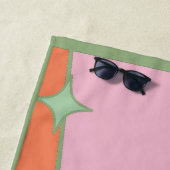 レトロパーソナライズされたビーチタオル名 – 緑 ビーチタオル (インサイチュ)