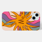 レトロパーソナライズされたピンク、青、金ゴールド、ブラウン Case-Mate iPhoneケース (裏面 (横))