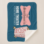 レトロパーソナライズされたファミリーネームホームシアター シェルパブランケット (正面)