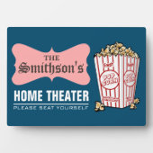 レトロパーソナライズされたファミリーネームホームシアター フォトプラーク (正面)
