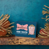 レトロパーソナライズされたファミリーネームホームシアター フォトプラーク (側面)