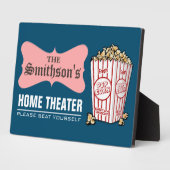 レトロパーソナライズされたファミリーネームホームシアター フォトプラーク (側面)