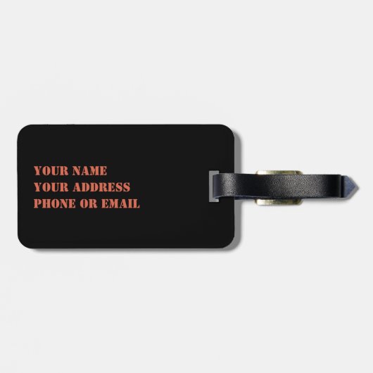 レトロパーソナライズされたフロリダ ラゲッジタグ (裏面横)