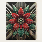 レトロパーソナライズされたフローラアールデコポインセチア プランナー手帳 (裏面)