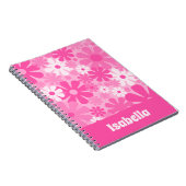 レトロパーソナライズされたフローラ60s 70s Y2Kピンク ノートブック (右側)
