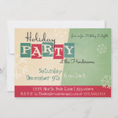 レトロパーソナライズされたホリデーパーティー招待状 招待状 (正面)