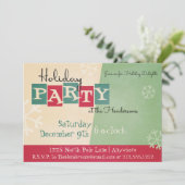 レトロパーソナライズされたホリデーパーティー招待状 招待状 (スタンド正面)