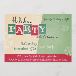 レトロパーソナライズされたホリデーパーティー招待状 招待状