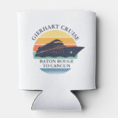 レトロパーソナライズされたマッチングファミリークルーズトリップ 缶クーラー (裏面)