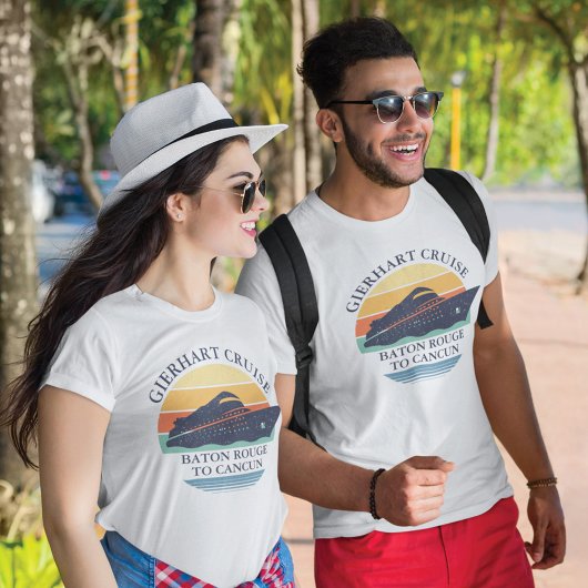 レトロパーソナライズされたマッチングファミリークルーズトリップ Tシャツ