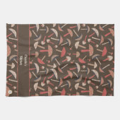 レトロパーソナライズされたミッド・センチュリー・キノコ菌 キッチンタオル (横)