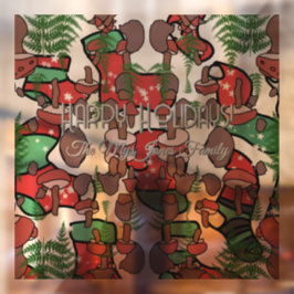 レトロパーソナライズされたミニマリストキノコの休日 ウィンドウサイン