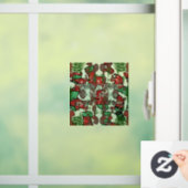 レトロパーソナライズされたミニマリストキノコの休日 ウィンドウサイン (ホーム)