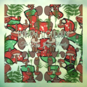 レトロパーソナライズされたミニマリストキノコの休日 ウィンドウサイン (シート3)