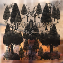 レトロパーソナライズされたミニマリストブラックホリデーツリー ウィンドウサイン