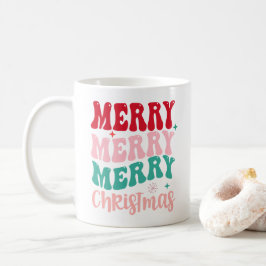 レトロパーソナライズされたメリークリスマスギフト皆 コーヒーマグカップ