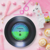 レトロパーソナライズされたレコード誕生日パーティー ペーパープレート (パーティー)