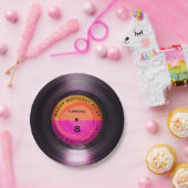レトロパーソナライズされたレコード誕生日パーティー ペーパープレート (パーティー)