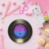 レトロパーソナライズされたレコード誕生日パーティー ペーパープレート (パーティー)