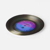 レトロパーソナライズされたレコード誕生日パーティー ペーパープレート (アングル)