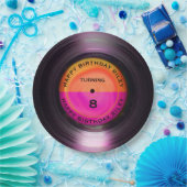 レトロパーソナライズされたレコード誕生日パーティー ペーパープレート (パーティー)