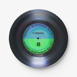 レトロパーソナライズされたレコード誕生日パーティー ペーパープレート